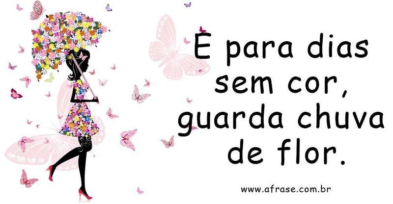 Desenho de pessoas com guarda-chuva de flores coloridas.