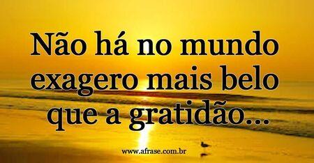 Não há no mundo exagero mais belo que a gratidão...