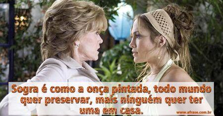 Sogra é como a onça pintada, todo mundo quer preservar, mais ninguém quer ter uma em casa.