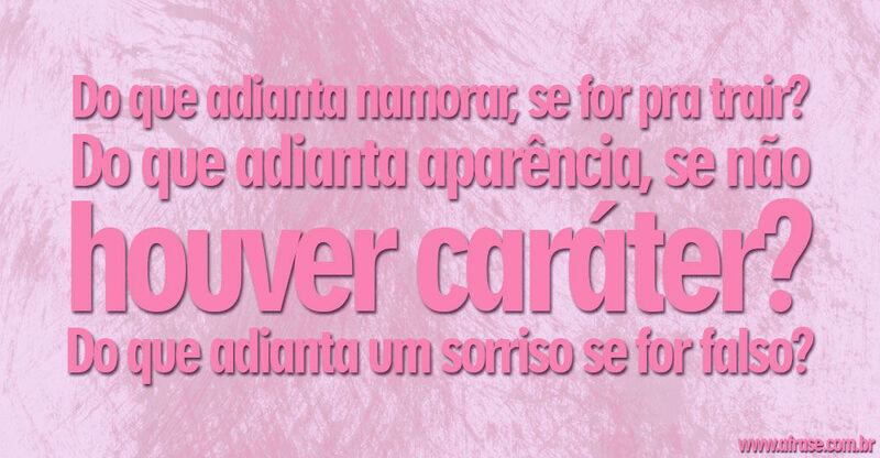 Montagem rosa - Do que adianta namorar ...