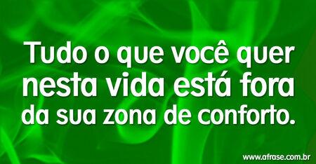 Tudo o que você quer nesta vida está fora da sua zona de conforto.