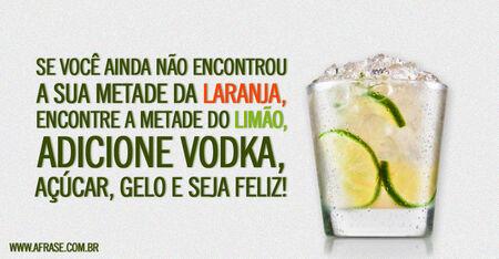 Se você ainda não encontrou a sua metade da laranja, encontre a metade do limão, adicione vodka, açúcar, gelo e seja feliz!