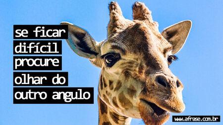 Se ficar difícil procure olhar do outro ângulo.
