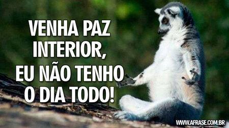 Venha paz interior, eu não tenho o dia todo!