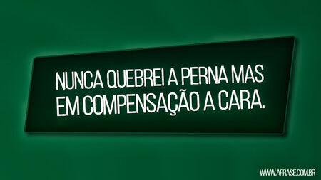 Nunca quebrei a perna mas em compensação a cara.