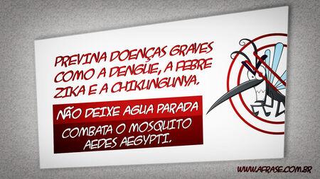 Previna doenças graves como a dengue, a febre zika e a chikungunya.
Não deixe água parada combata o mosquito Aedes Aegypti.