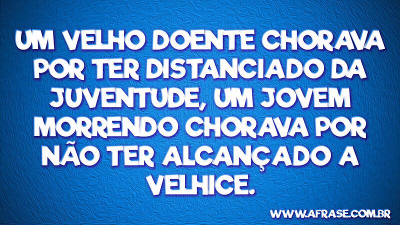 Um velho doente chorava por ter ...