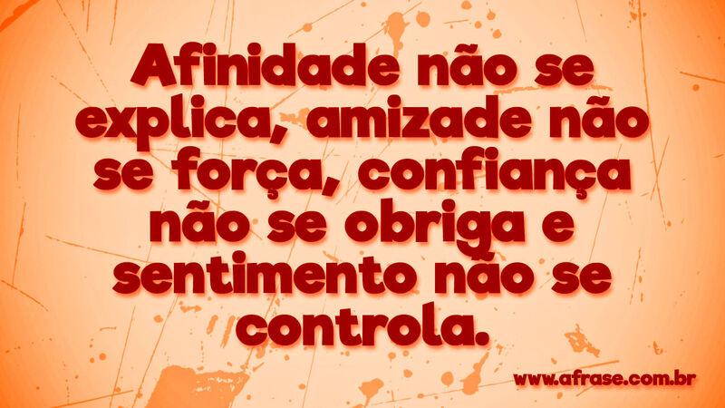 Afinidade não se explica, amizade ... Frases de Reflexão.