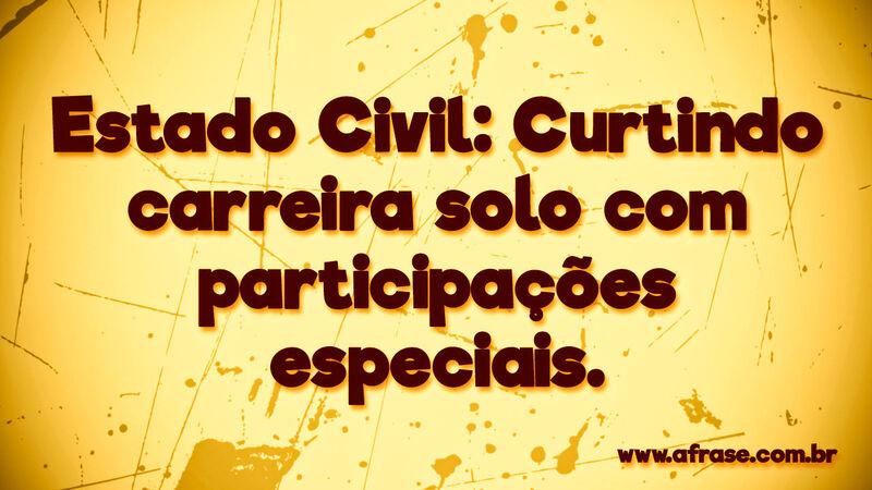 Estado Civil: Curtindo carreira solo ... Frases de Humor.
