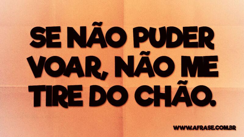Se não puder voar, não me tire do chão. - Frases de Reflexão.