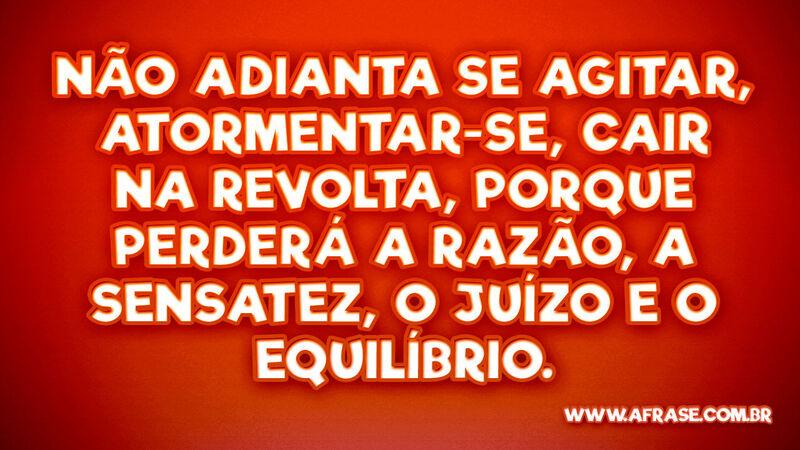 Não adianta se agitar, atormentar-se, cair... - Frases de Reflexão.