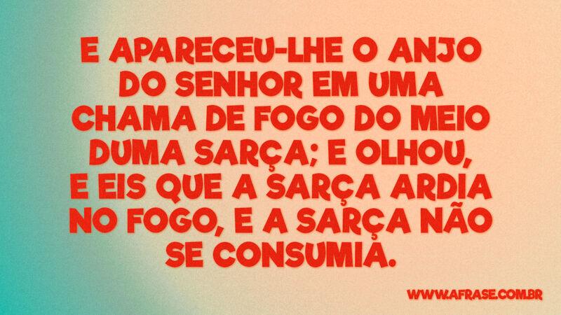 E apareceu-lhe o anjo do Senhor em uma chama de fogo... - Frases Religiosas.