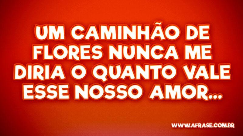 Um caminhão de flores nunca me diria O quanto vale... - Frases de Amor.