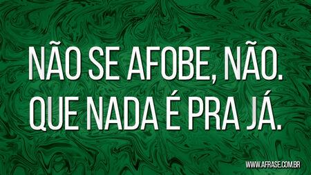 Não se afobe, não.
Que nada é pra já.