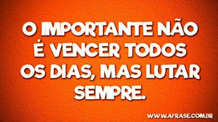 O importante não é vencer todos os dias, mas lutar sempre.