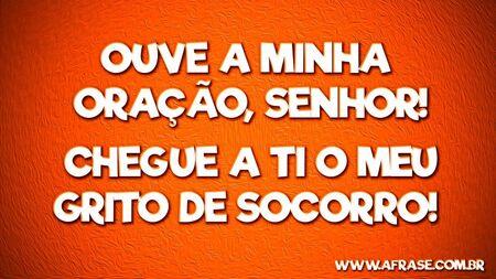 Ouve a minha oração, Senhor!
Chegue a ti o meu grito de socorro! 