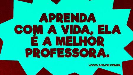Aprenda com a vida, ela é a melhor professora.