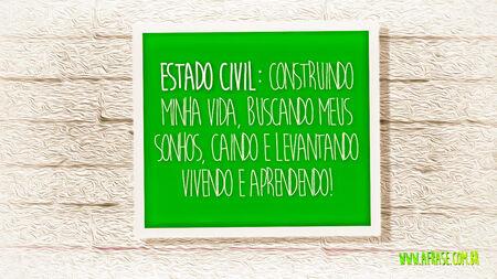 Estado Civil: Construindo minha vida, buscando meus sonhos, caindo e levantando vivendo e aprendendo!