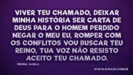 Viver Teu chamado, deixar minha história
Ser carta de Deus para o homem perdido
Negar o meu eu, romper com os conflitos
Vou buscar teu reino, tua voz não resisto
Aceito Teu chamado.