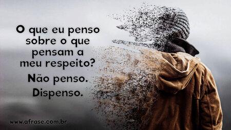 O que eu penso sobre o que pensam a meu respeito?
Não penso.
Dispenso.