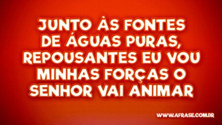 Junto às fontes de águas puras, repousantes eu vou
Minhas forças o senhor vai animar