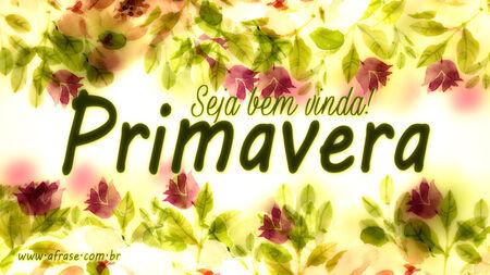 Seja bem vinda!
Primavera.