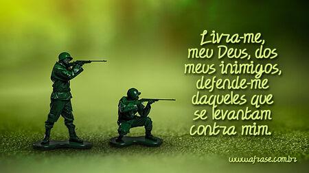 Livra-me, meu Deus, dos meus inimigos, defende-me daqueles que se levantam contra mim. 
