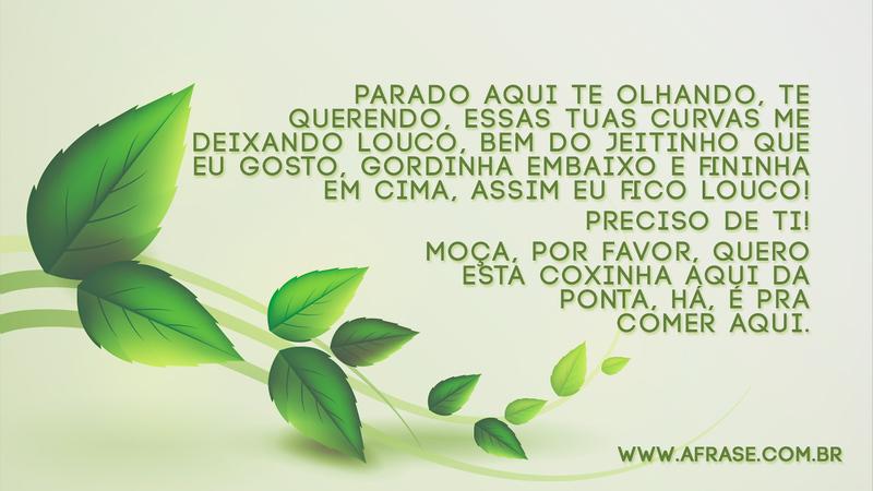 Moça, por favor, quero esta coxinha aqui da ponta, há, é pra comer aqui. - Frases de Humor