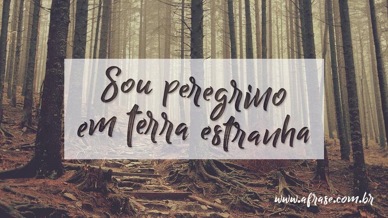 Sou peregrino em terra estranha. - Frases Religiosas
