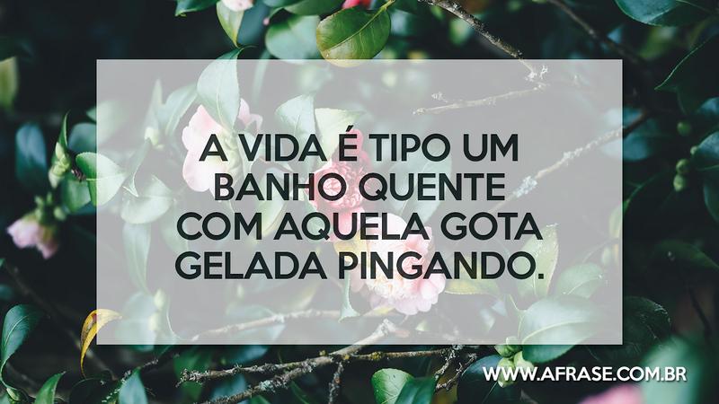 A vida é tipo um banho quente com aquela gota gelada pingando. - Frases de Vida