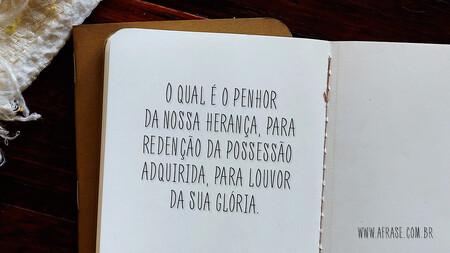 O qual é o penhor da nossa herança, para redenção da possessão adquirida, para louvor da sua glória.
Efésios 1:14