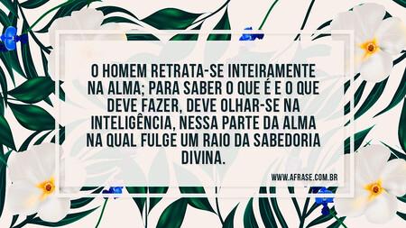 O homem retrata-se inteiramente na alma; para saber o que é e o que deve fazer, deve olhar-se na inteligência, nessa parte da alma na qual fulge um raio da sabedoria divina.
