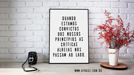Quando estamos convictos dos nossos princípios as críticas alheias nos passam ao lado.