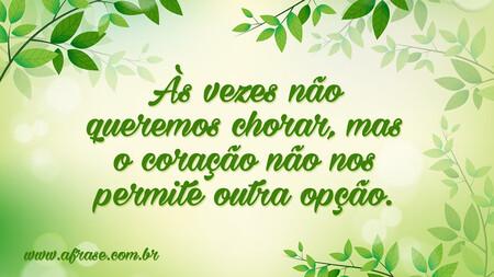 Às vezes não queremos chorar, mas o coração não nos permite outra opção.
