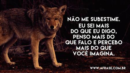 Não me subestime.
Eu sei mais do que eu digo, penso mais do que falo e percebo mais do que você imagina.