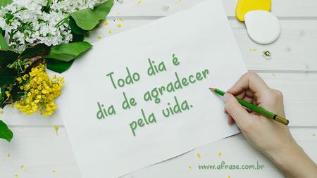 Todo dia é dia de agradecer pela vida.