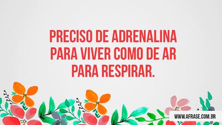 Preciso de adrenalina para viver como de ar para respirar.