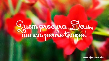 Quem procura Deus, nunca perde tempo!