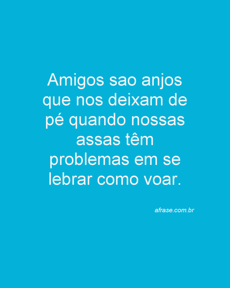 Amigos sao anjos que nos deixam de pé quando nossas assas têm problemas em se lebrar como voar.