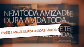 A vida é feita de capítulos. 
Não é porque um foi ruim, que você vai ter que desistir da história inteira.    (Caio Fernando Abreu)

Soprei ao vento uma porção de coisas boas pra você. 
Espero que chegue até aí.

Cuidado com as amizades, não é só o amor que machuca.

Nem toda amizade dura a vida toda... 
Mas tem umas que te marcam para toda vida.

Orar por quem você ama, é uma das mais lindas provas de amor.