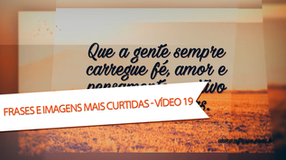 Que a gente sempre carregue fé, amor e pensamento positivo em nossos dias.

O importante não é estar sempre de pé.
Mas sim, levantar cada vez que cair.
Pois, o ideal da vida não é ser perfeito, mas sim tentar ser cada vez melhor.

Na nossa história
Eu vou ser para sempre seu

No fundo você sabe que não é tão fácil esquecer o que passou.

A paz é um bem que não custa dinheiro, mas vale mais do que ouro.